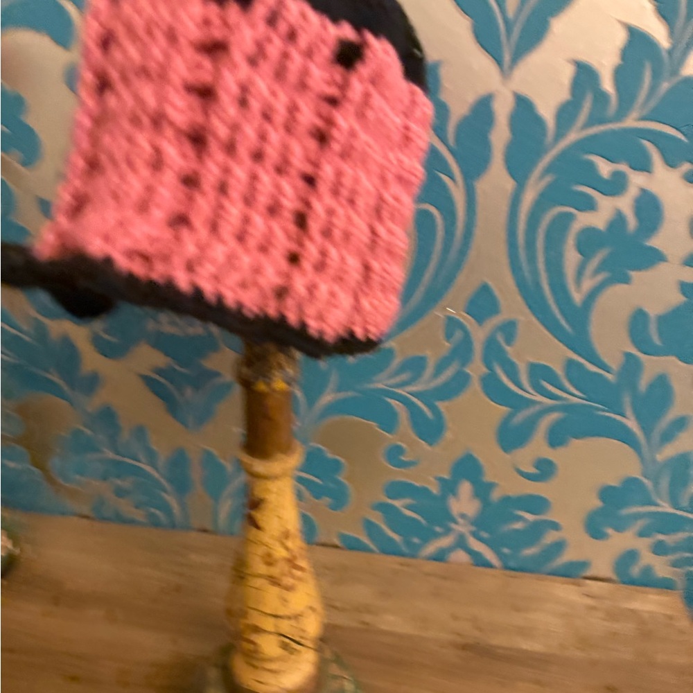Pink and Black Knit Beanie